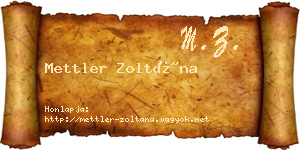 Mettler Zoltána névjegykártya